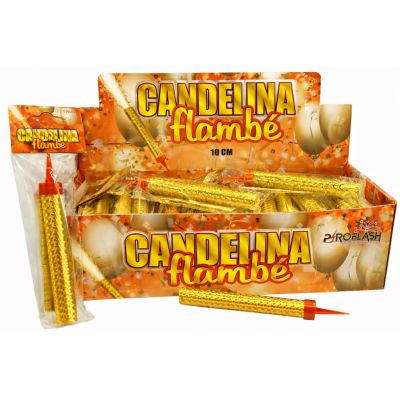 CANDELINA FLAMBE' 10 cm ORO...